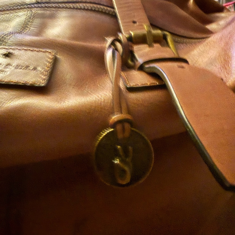 John Varvatos Tan Leather Duffel Bag - Picture 4 of 5
